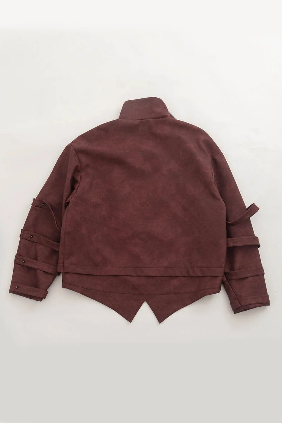 KADAKADA Swallowtail Rivet Zipper Faux Leather Jacket