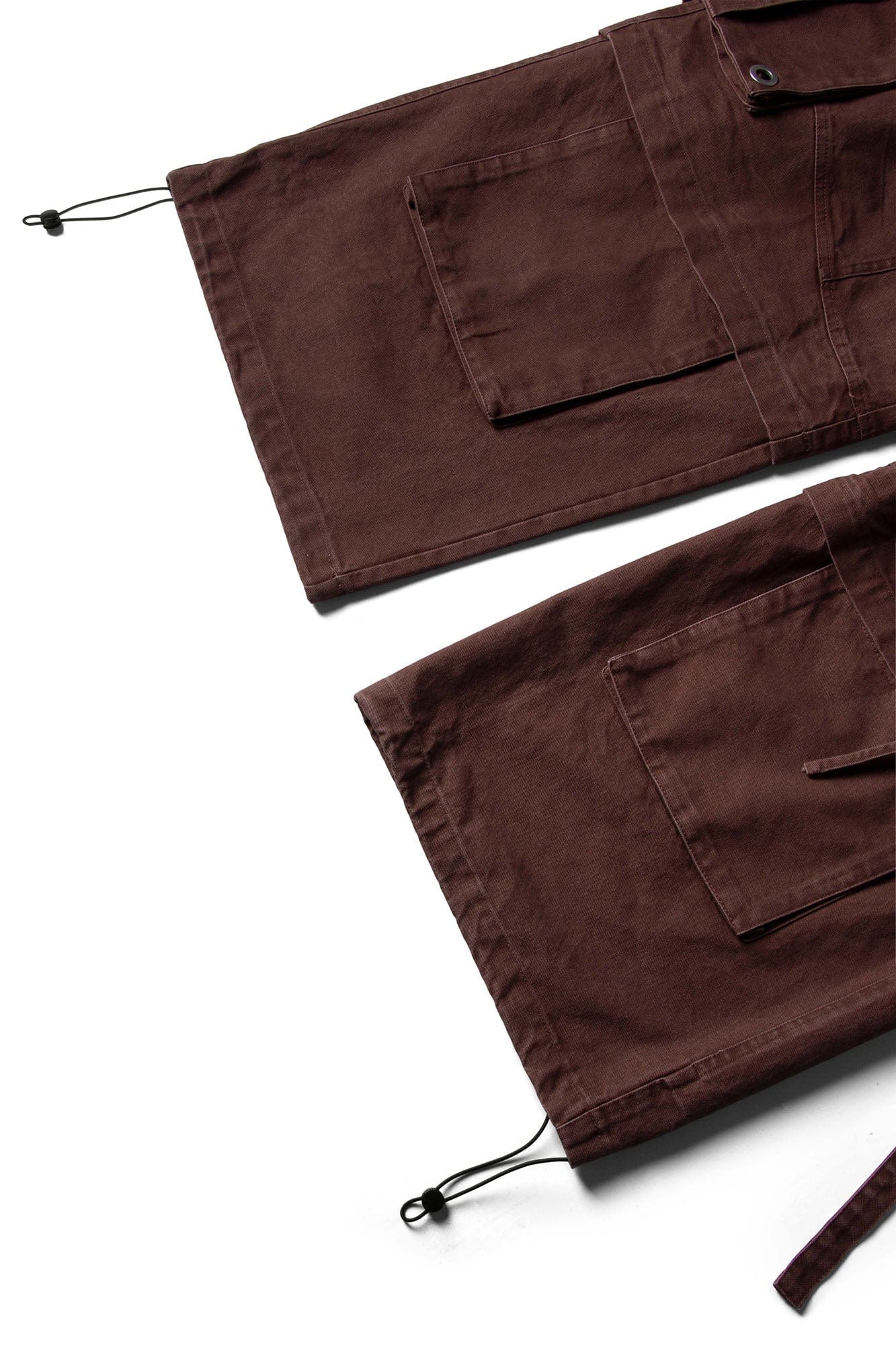 RELABEL Multi-Pocket Detachable Scarf Distressed Cargo Coffee