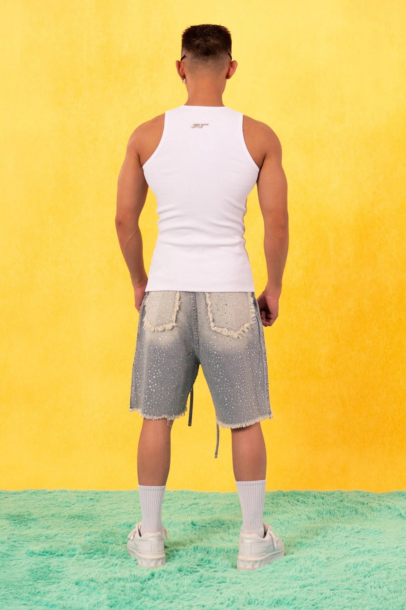 CLP Sparkle Diamond Ribbed Tank Top