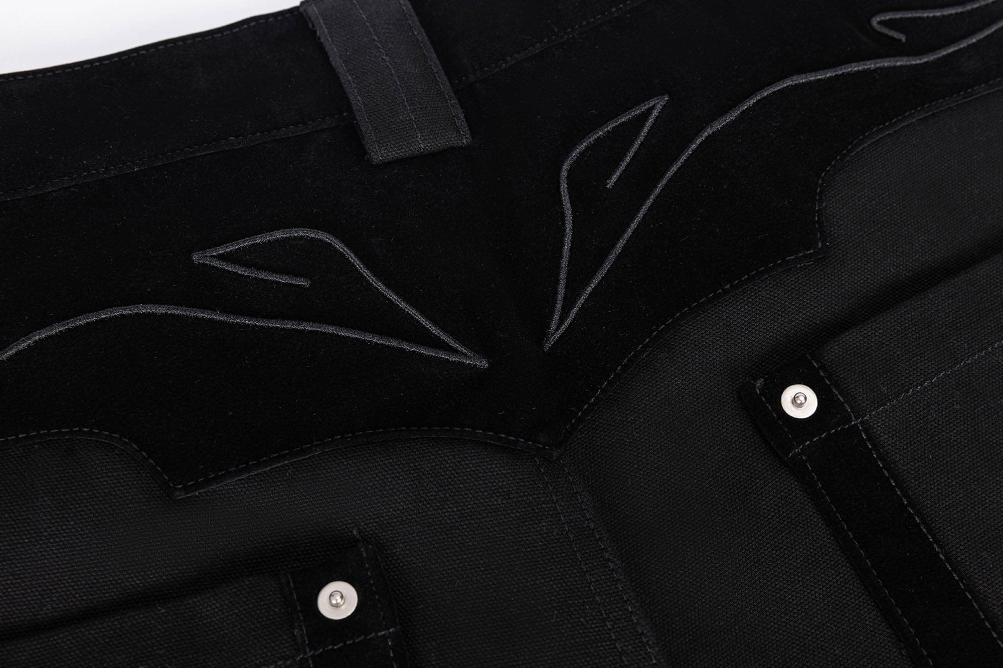 ESAIAS Rune Embroidered Velvet Panel Pants