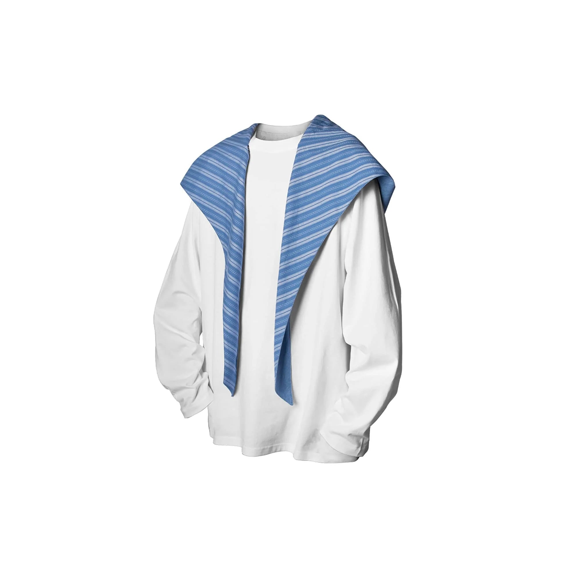 RELABEL Detachable Hood Long-Sleeve Tee White