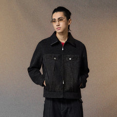 ALVNG AR ANTS Tweed Panelled PU-Collar Jacket