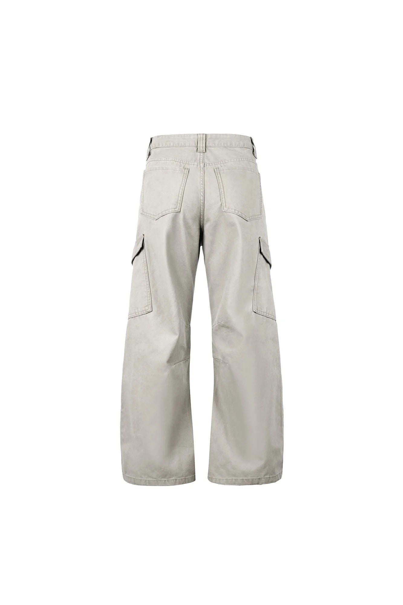 OKAYTHXBYE Washed Button Flap-Pocket Cargo Pants