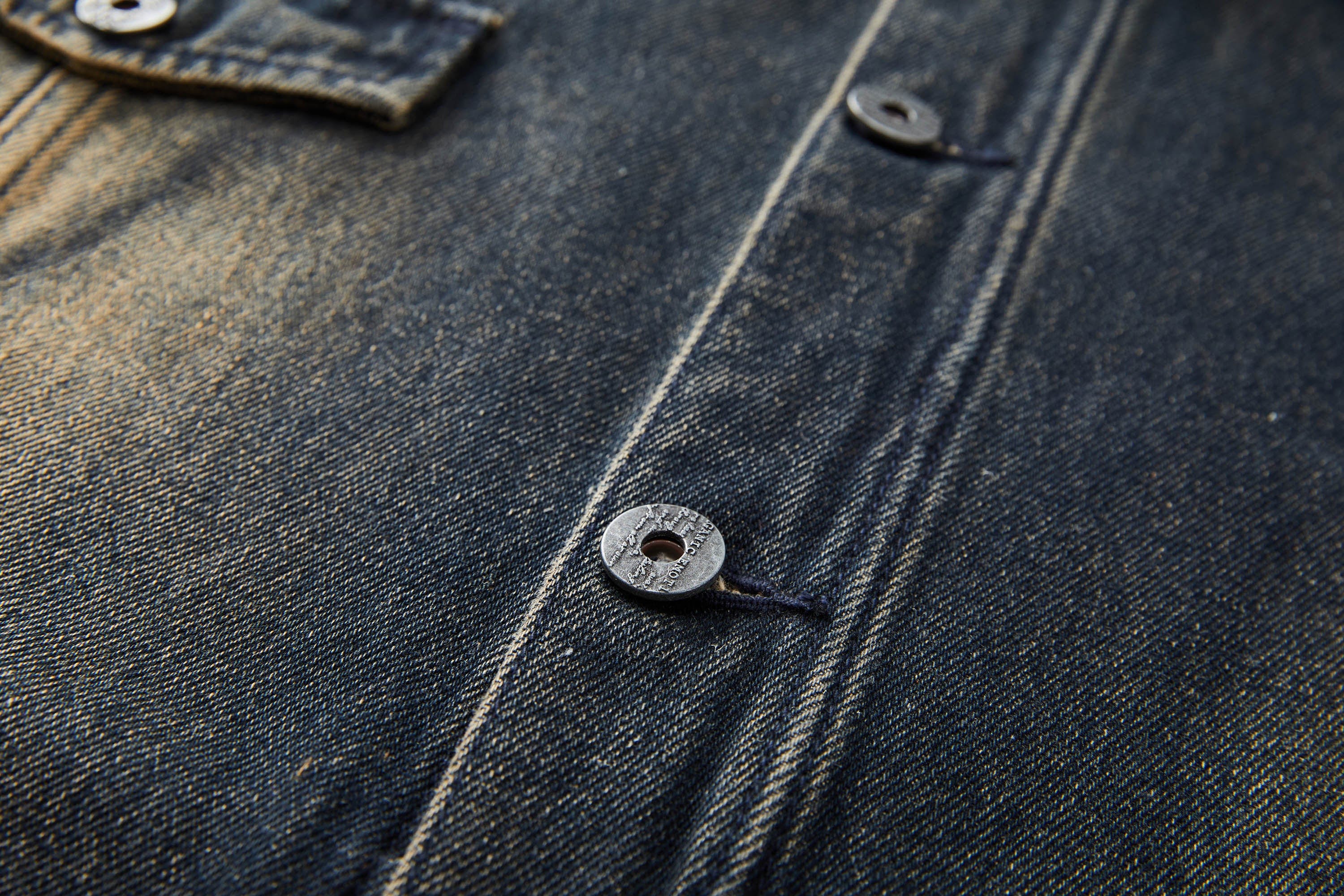 ORGANIC EMOTION Faded Spliced Pocket Denim Jacket