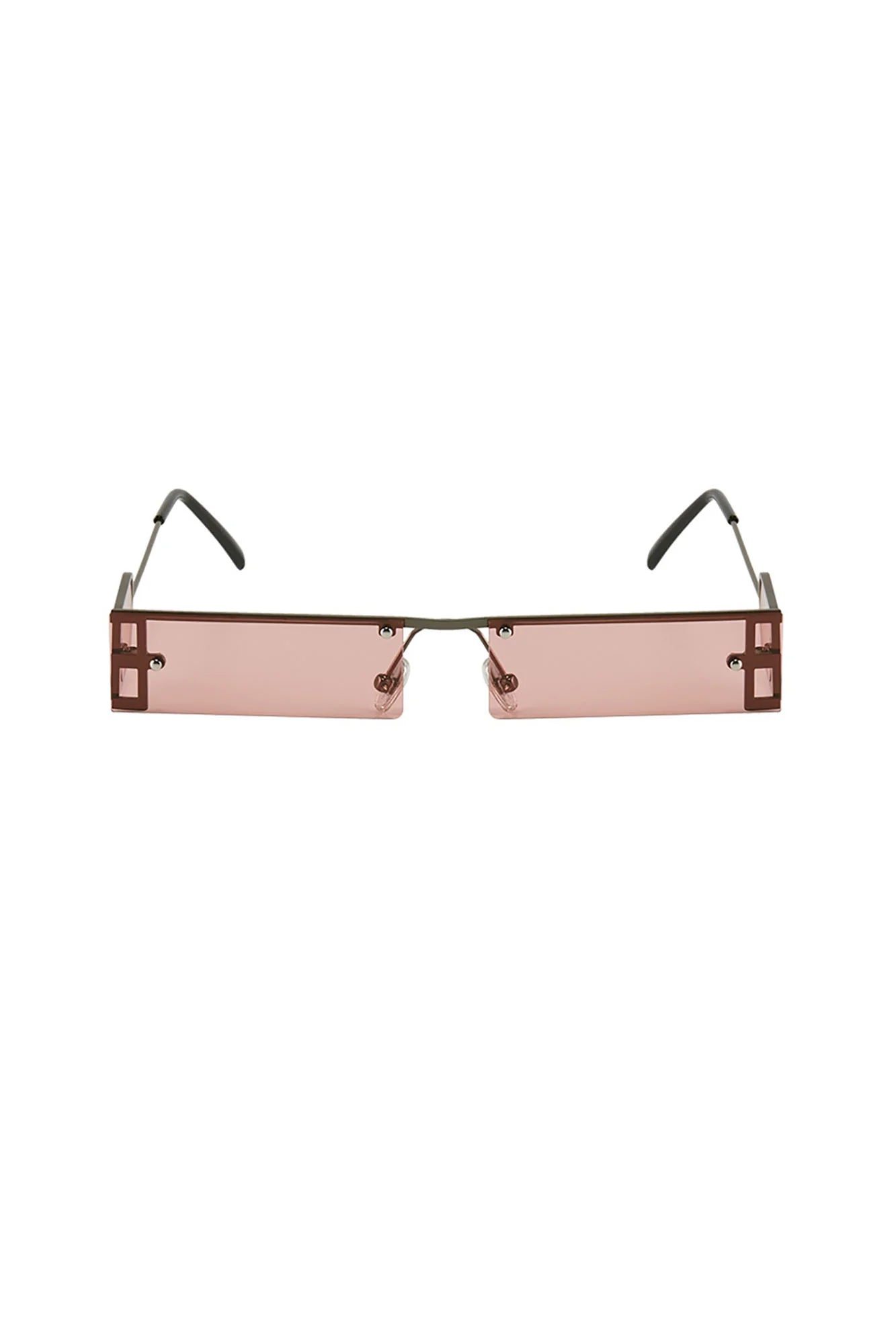 DAMAGE ASIA Rectangle Half-frame Transparent Sunglasses