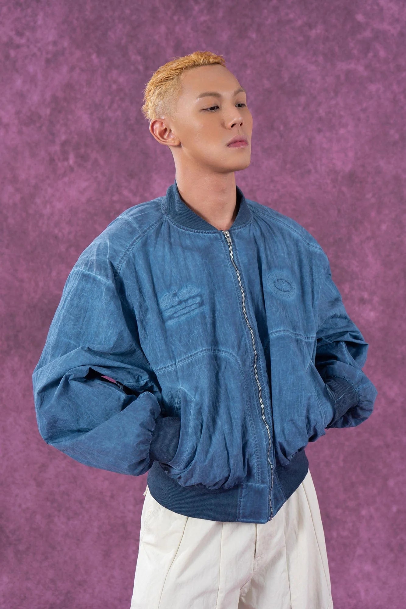 CLP Faded Crinkled Bomber Jacket