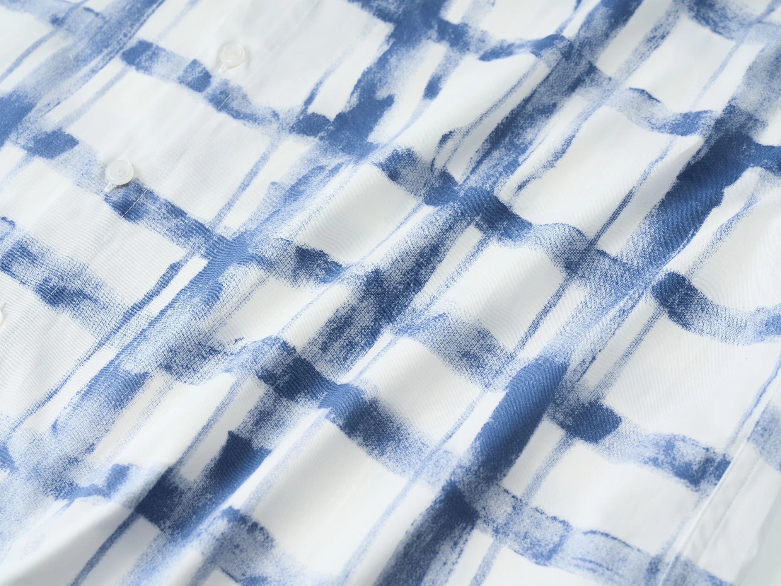 OVERLAPS Brush-Paint Grid Oversized Shirt