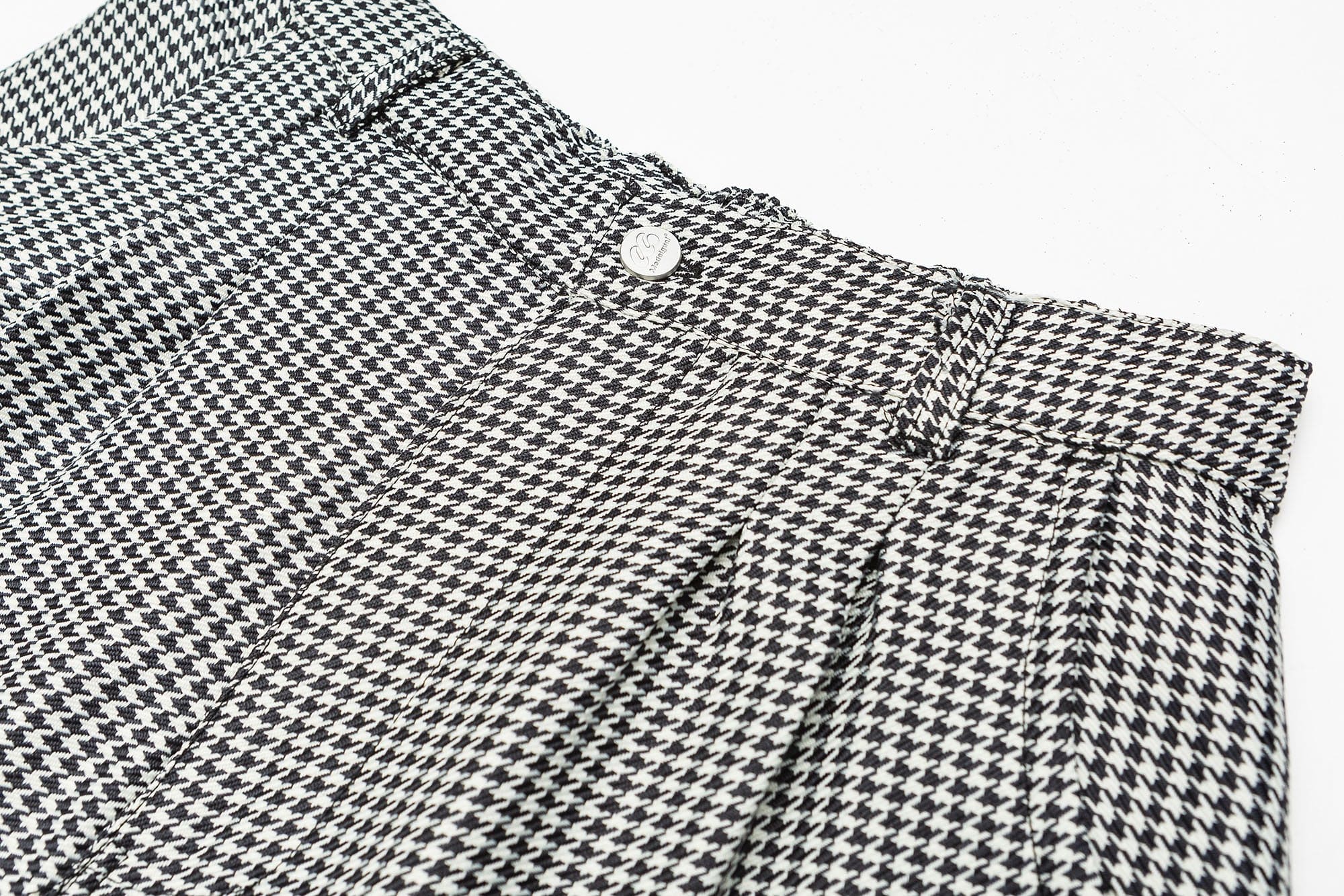 ME DA IGUAL Elastic Waist Houndstooth Tapered Trousers