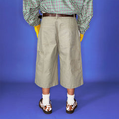 TRECLUB Retro Embroidered Pocket Cargo Shorts
