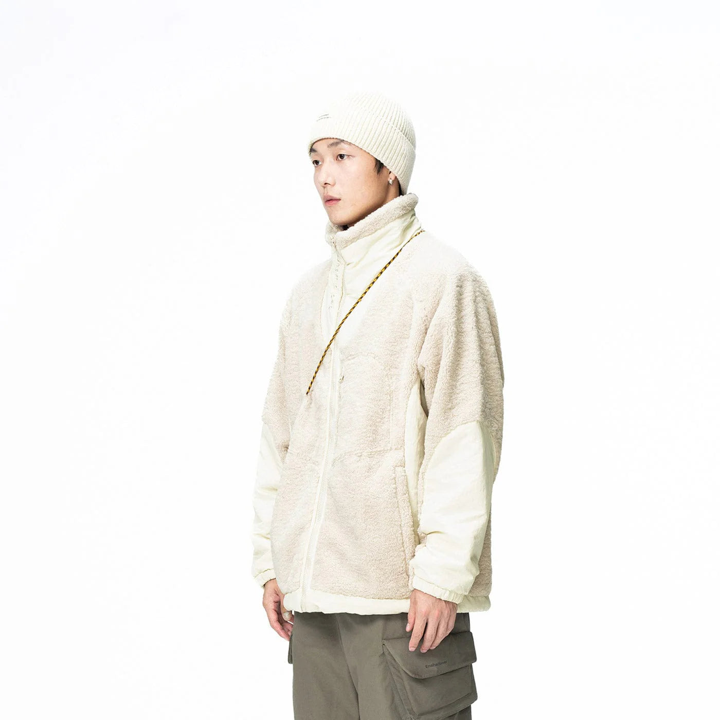 ENSHADOWER Spliced High-Collar Fleece Jacket