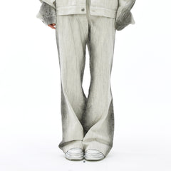 VANN VALRENCE Curved Panel Gradient Washed Flared Jeans