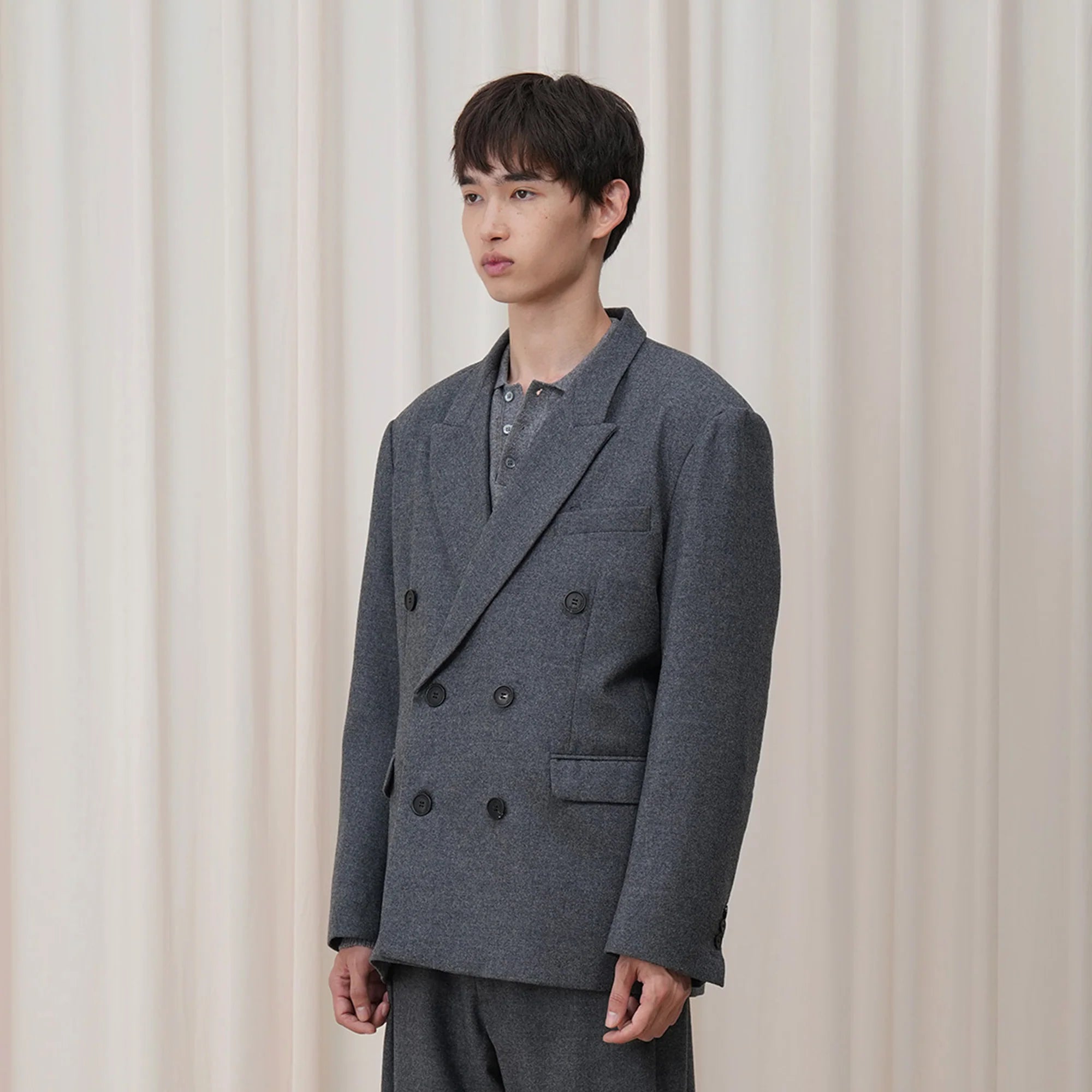 OUYANG WENJUN Double-Breasted Wool-Blend Blazer
