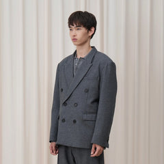 OUYANG WENJUN Double-Breasted Wool-Blend Blazer
