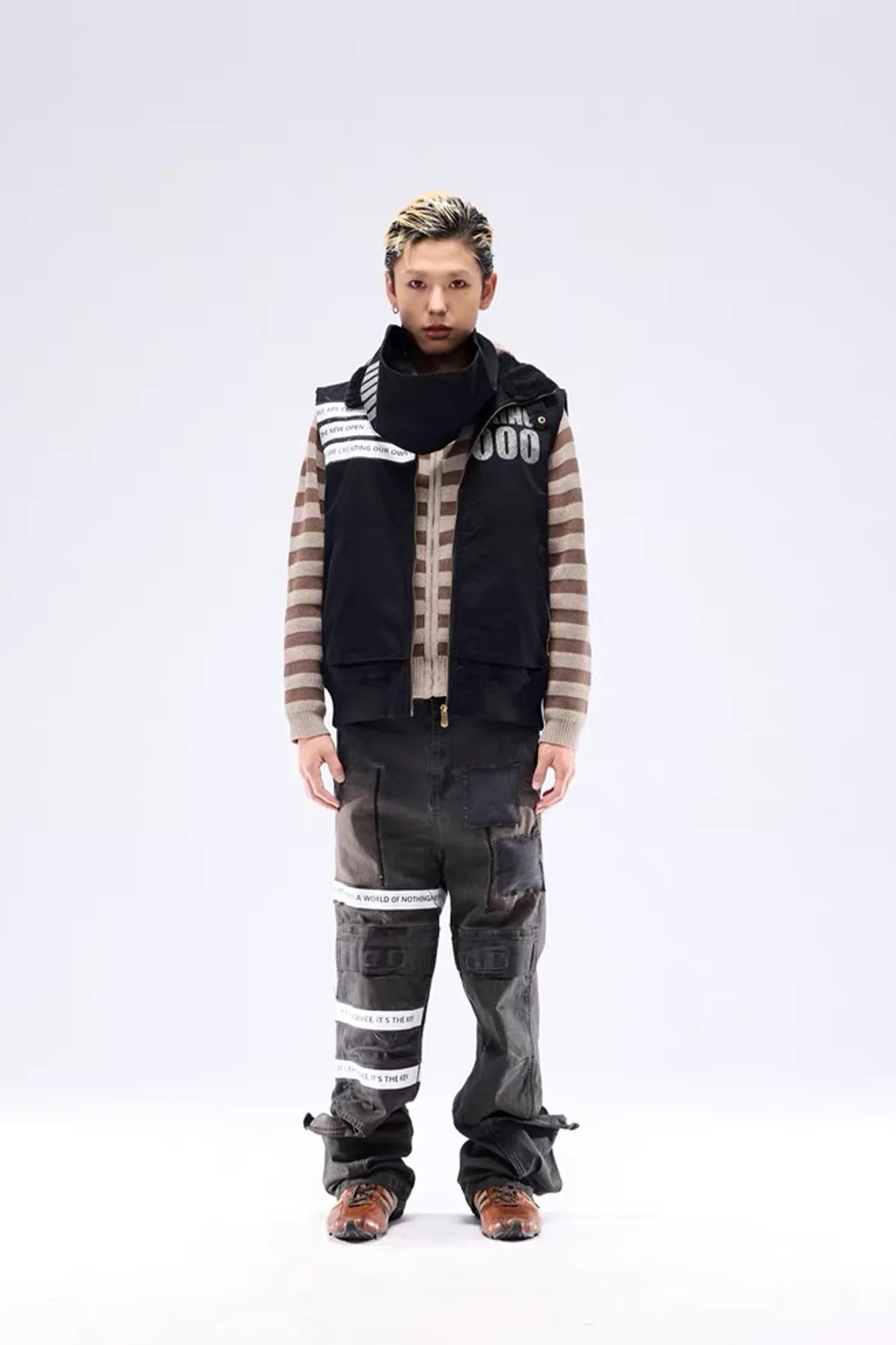 NOTHINGNESS WORLD Padded Funnel-Neck Zip Vest