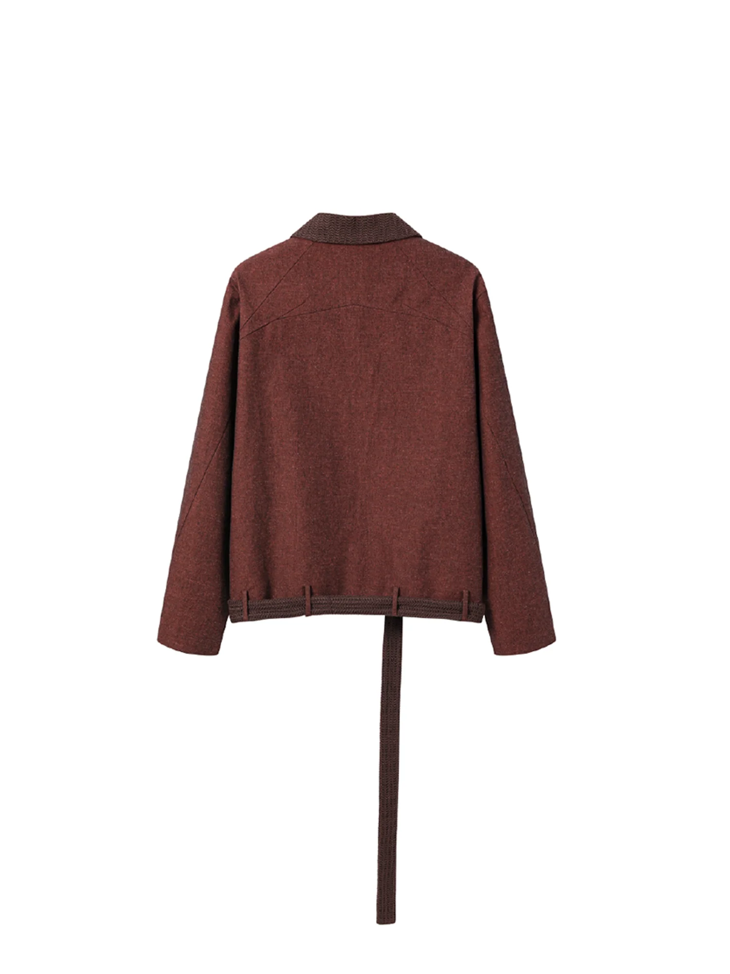 ALVNG AR ANTS Linen-Blend Draped-Belted Jacket