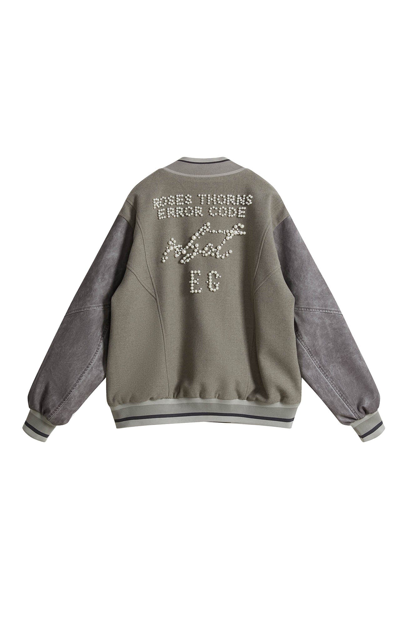 ERROR CODE ROBOT Pearl Embellished Paneled Varsity Jacket