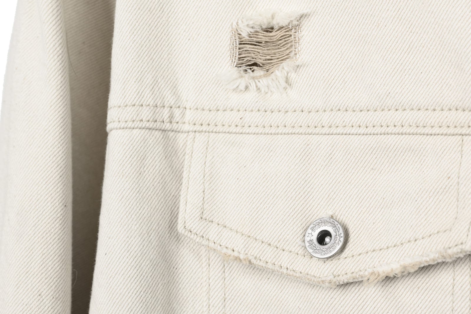 OKAYTHXBYE Distressed Houndstooth-Lined Frayed Jacket