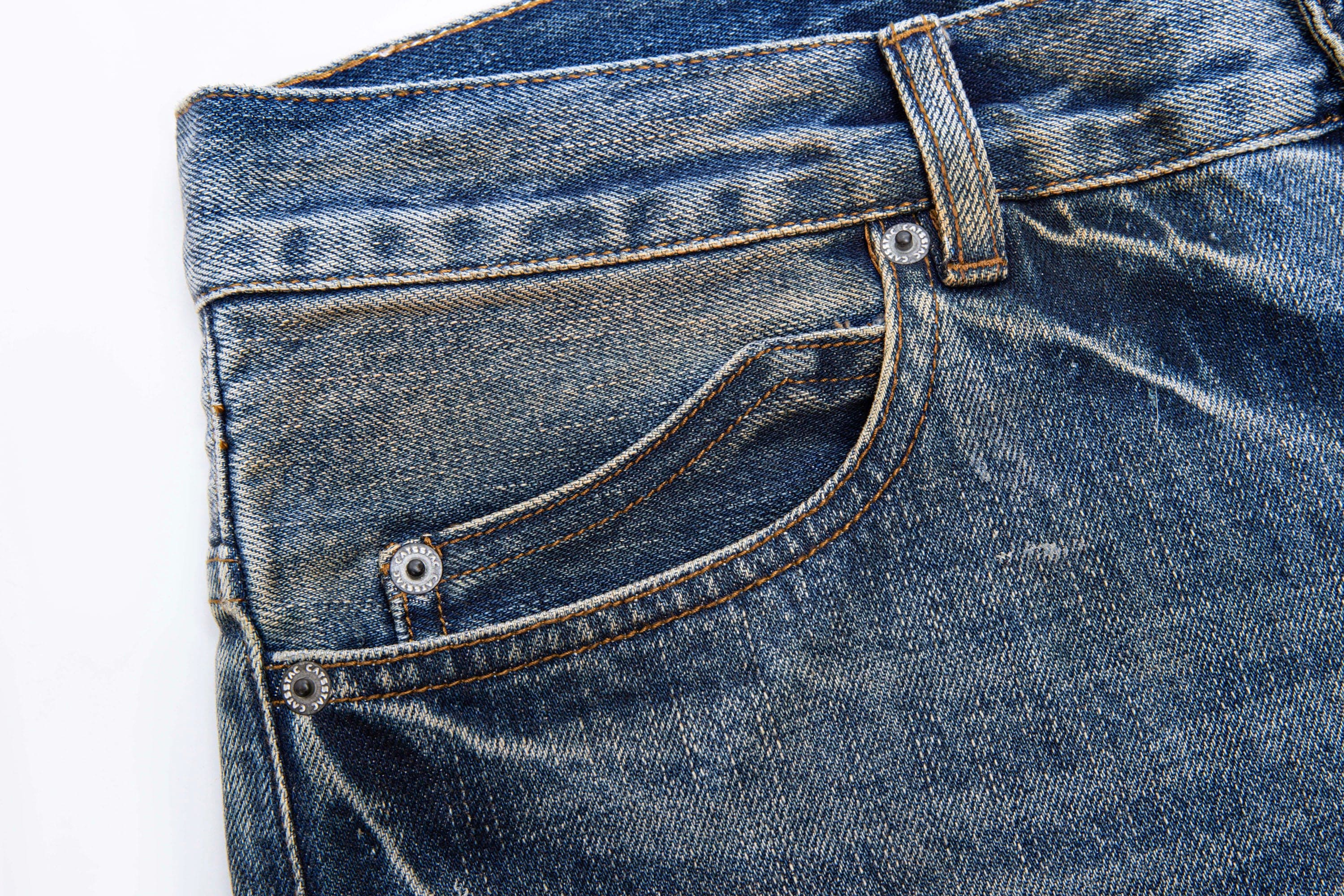 CATSSTAC Dirty Fit Distressed Curved Spliced Jeans
