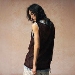 GONGHE REPUB Sheer Linen-Cotton Layered Vest