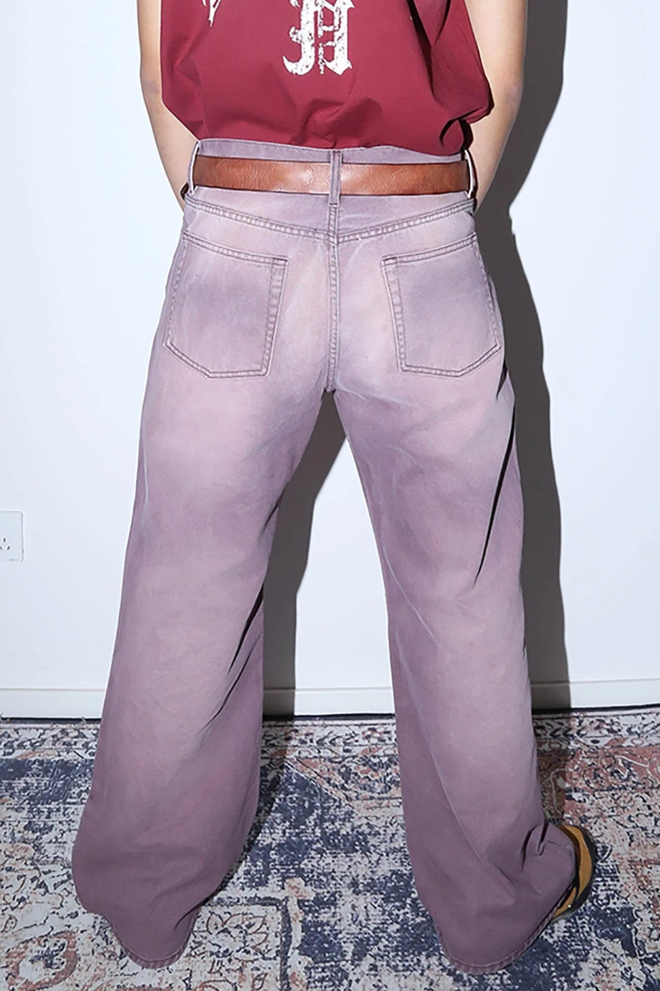 TRECLUB Retro Washed Jeans Violet