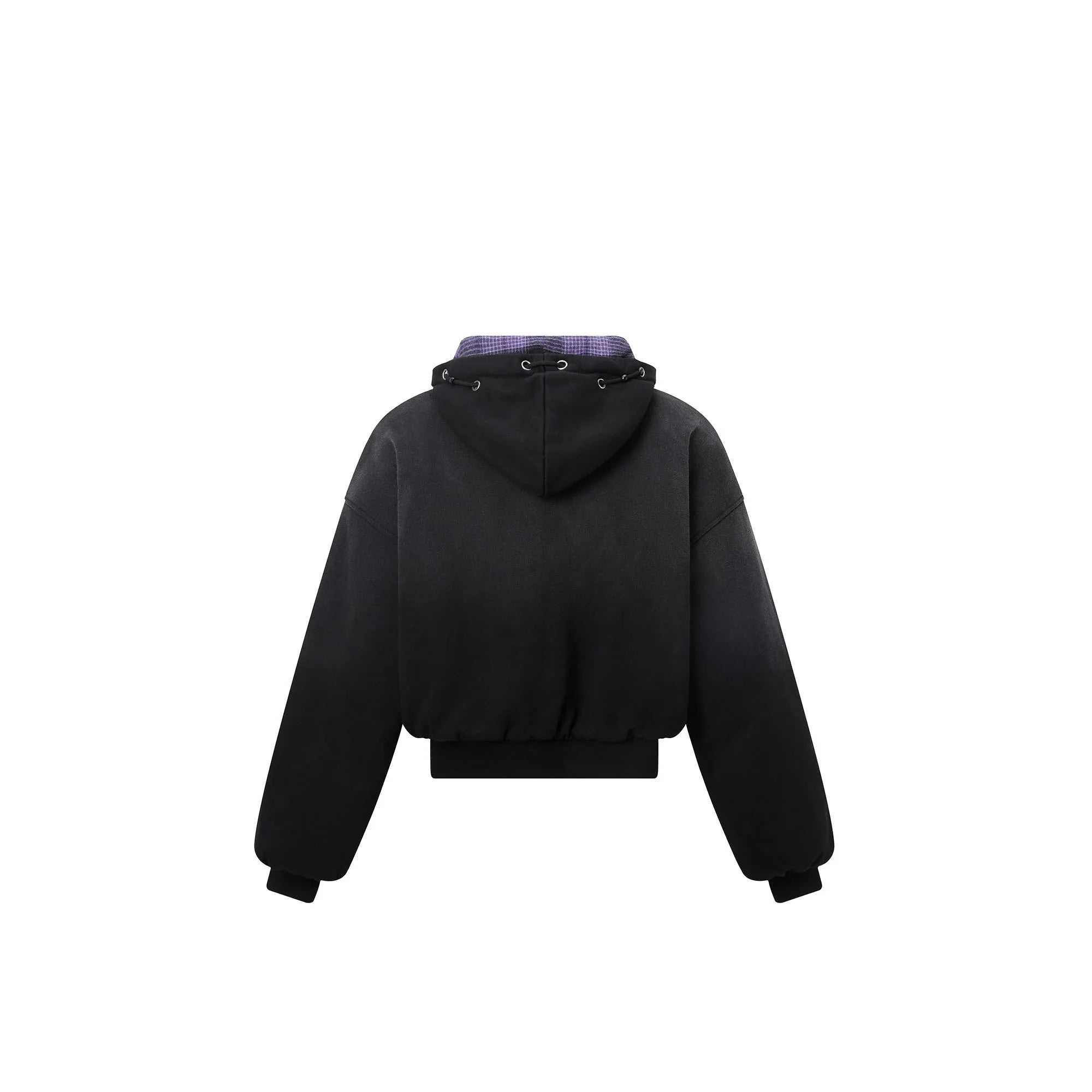 RECOVER ZONE Reversible Check & Solid Hoodie Jacket