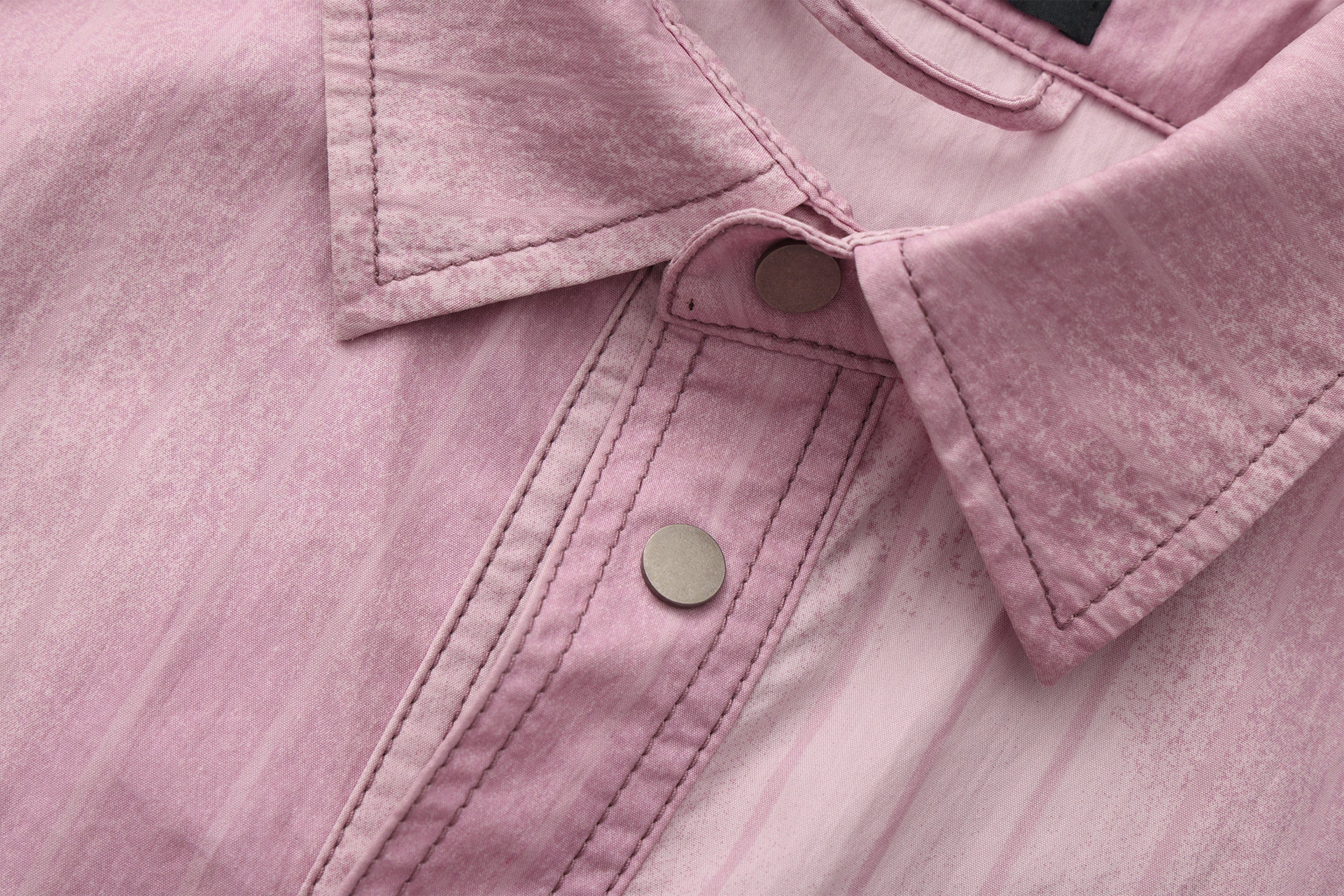 VANN VALRENCE Washed Multi-Pocket Striped Utility Shirt