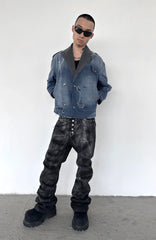 TECNINEGROUP Distressed Grunge Denim Jacket