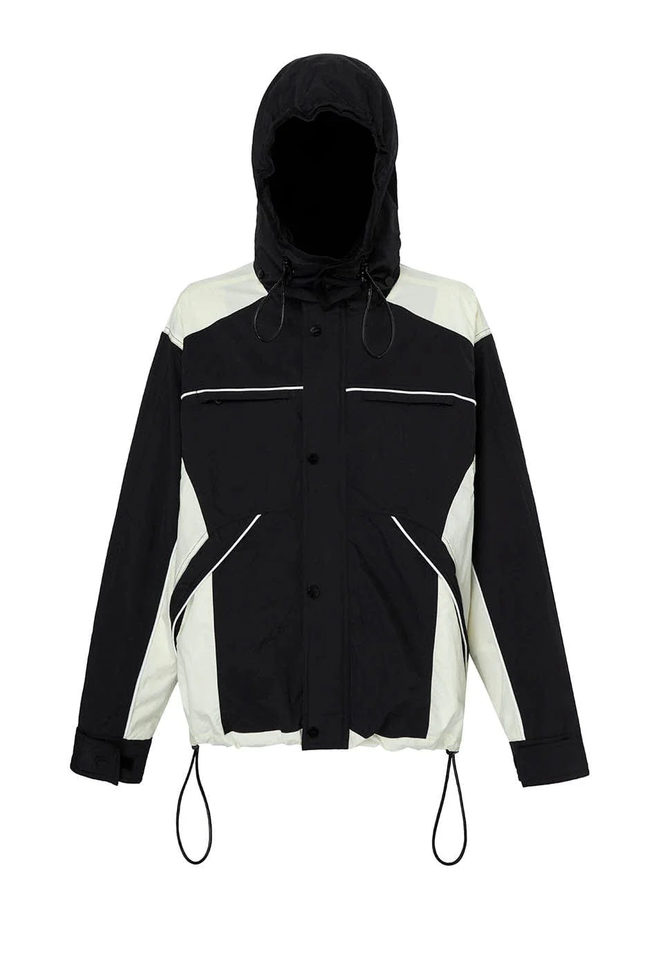 F2CE Deconstructed Detachable-Hood Color-Block Windbreaker