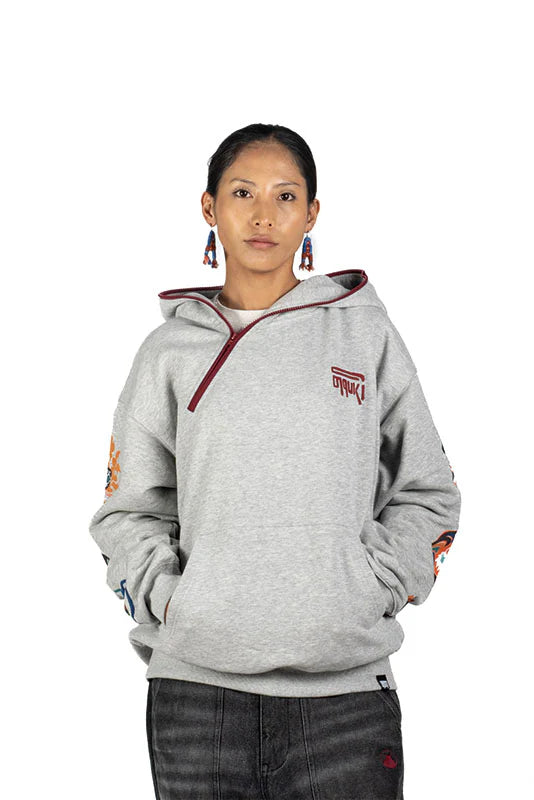 NERHI Asym Half-Zip Mural Graphic Hoodie
