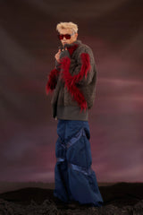 KADAKADA Faux Fur Spliced Oversized Fleece Jacket