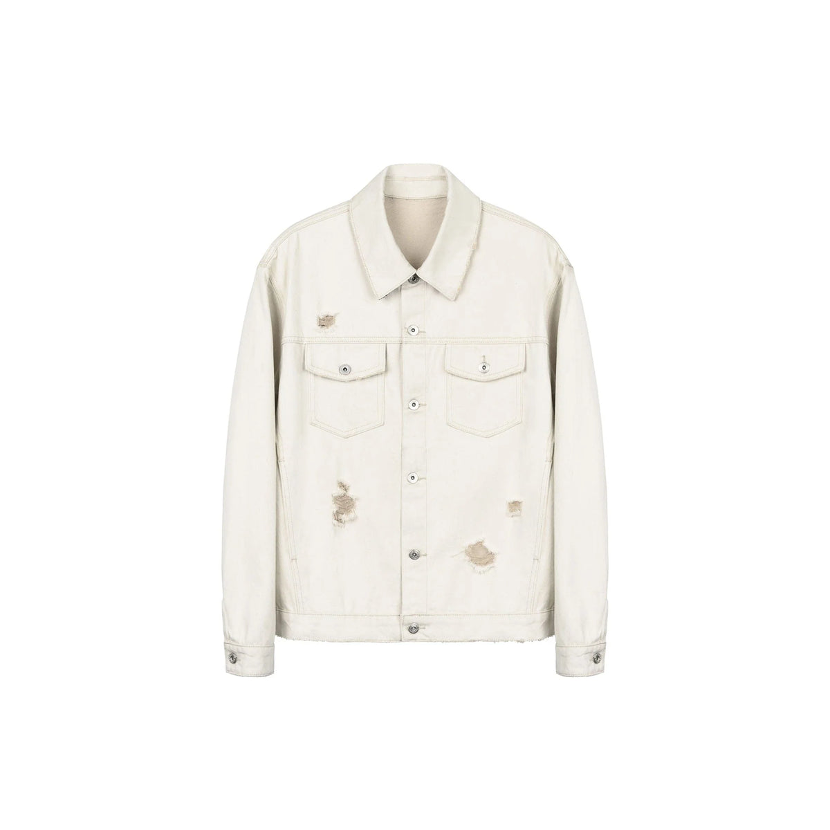 OKAYTHXBYE Distressed Houndstooth-Lined Frayed Jacket