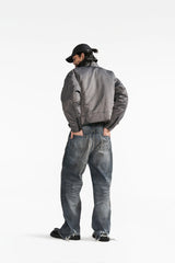 PMW Satin Cropped Bomber Jacket