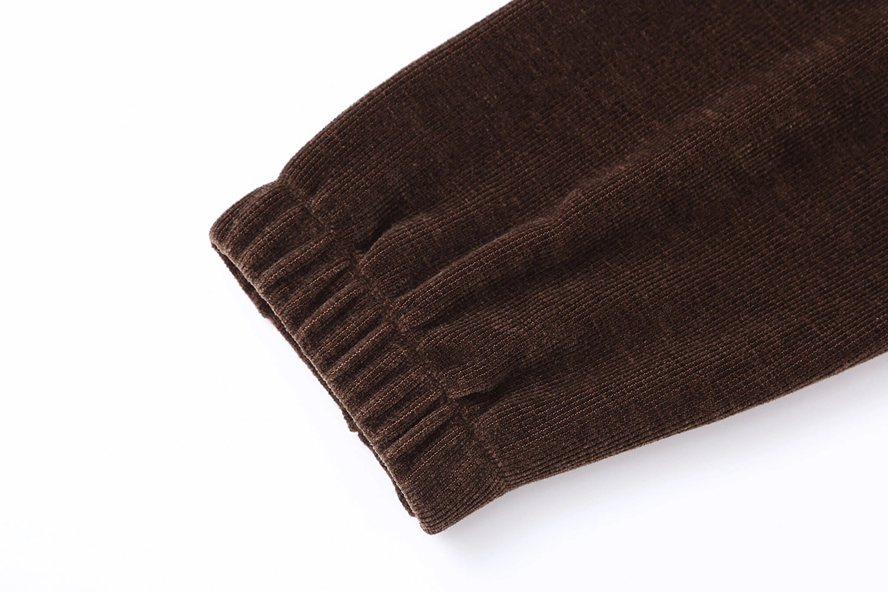 CLP Corduroy Elastic-Hem Half-Zip Pullover