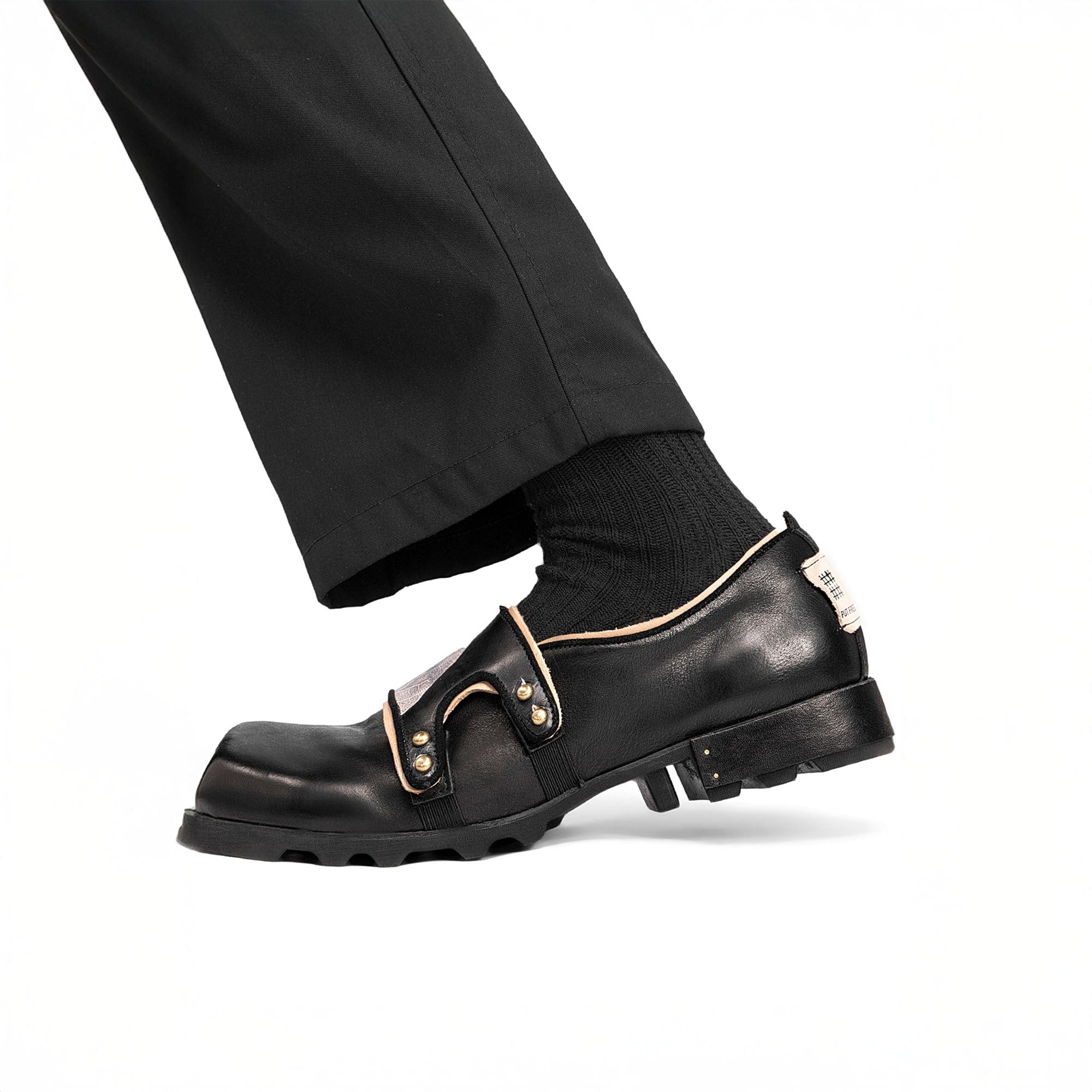 REWRITE×NO SENSE Leaf Cowhide Velcro Loafers