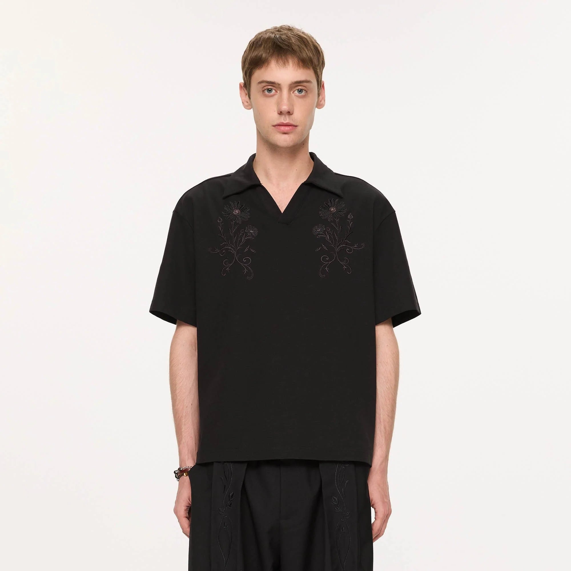 KREATE Daisy Embroidered Polo T-Shirt