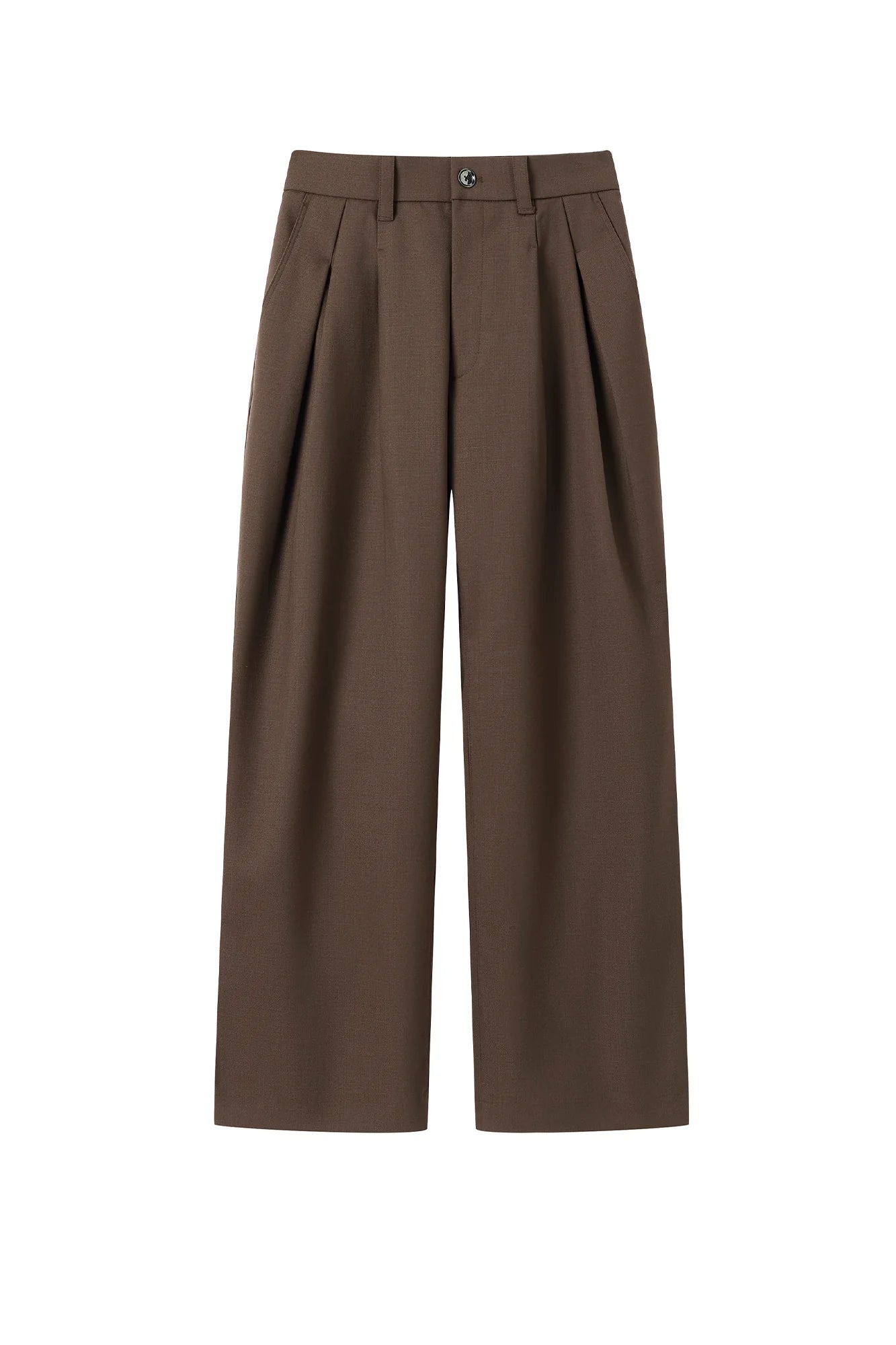 MOITIEDEPETALE Wool-Blended Pleats Trousers
