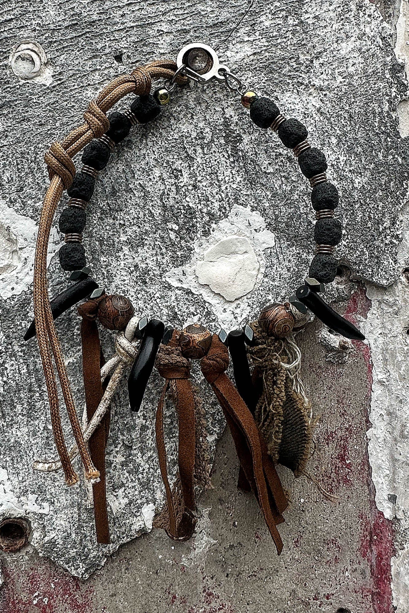 ILLUSORY Tribal Tassel Beaded Fang Necklace