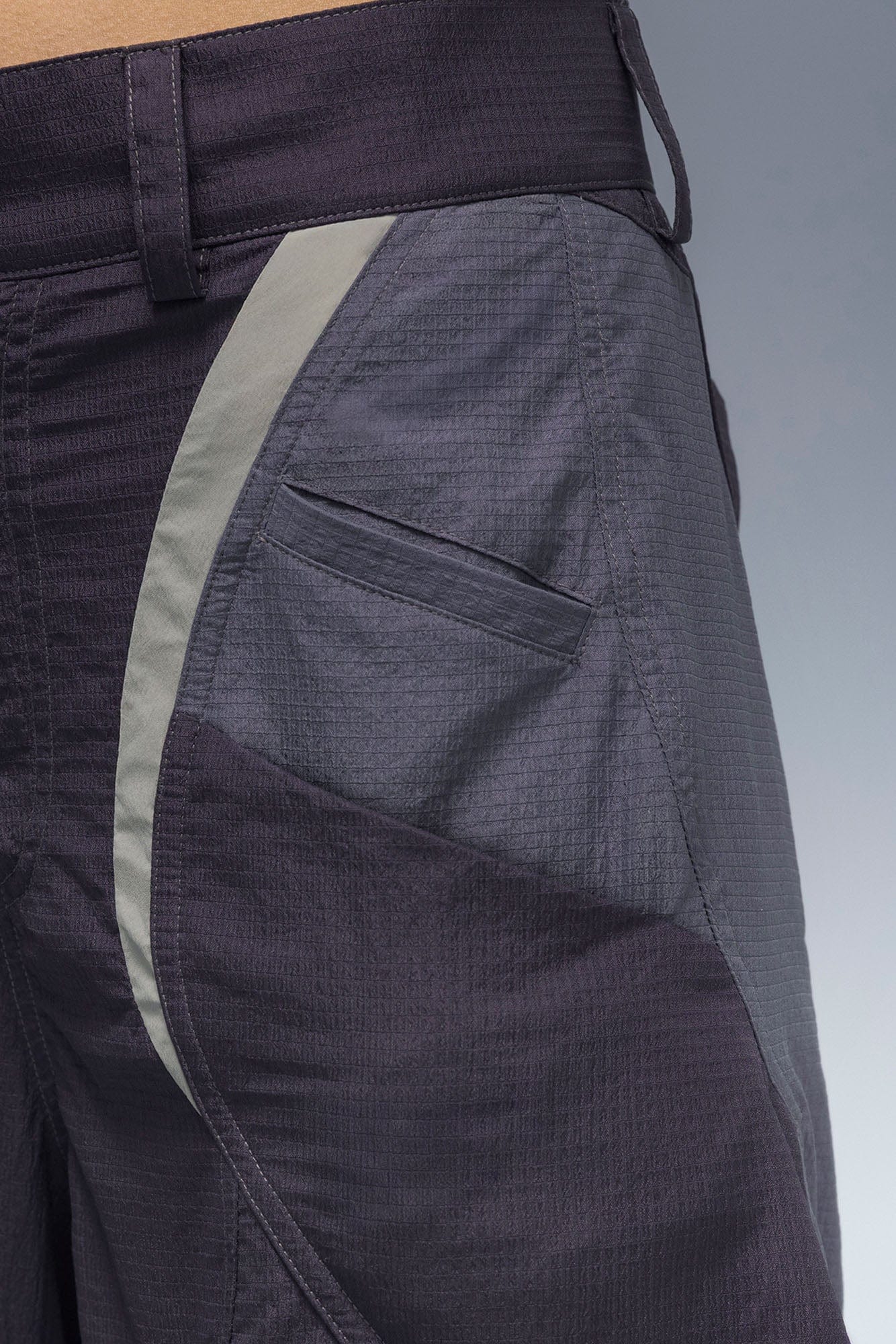 XIPHEVIL Deconstructed Contrast Panel Utility Curved Pants