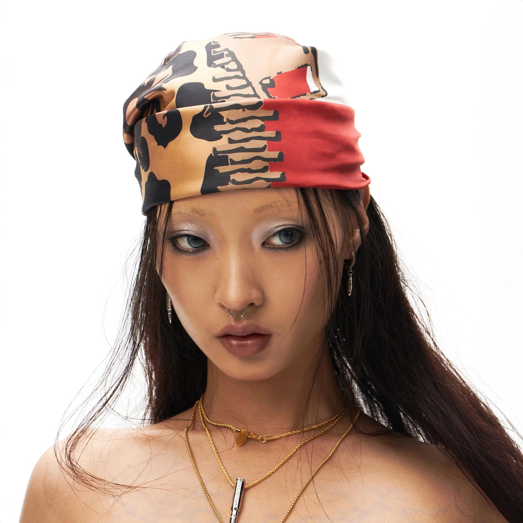 SCHWARZGOLD Leopard Union Flag Full-Printed Headscarf