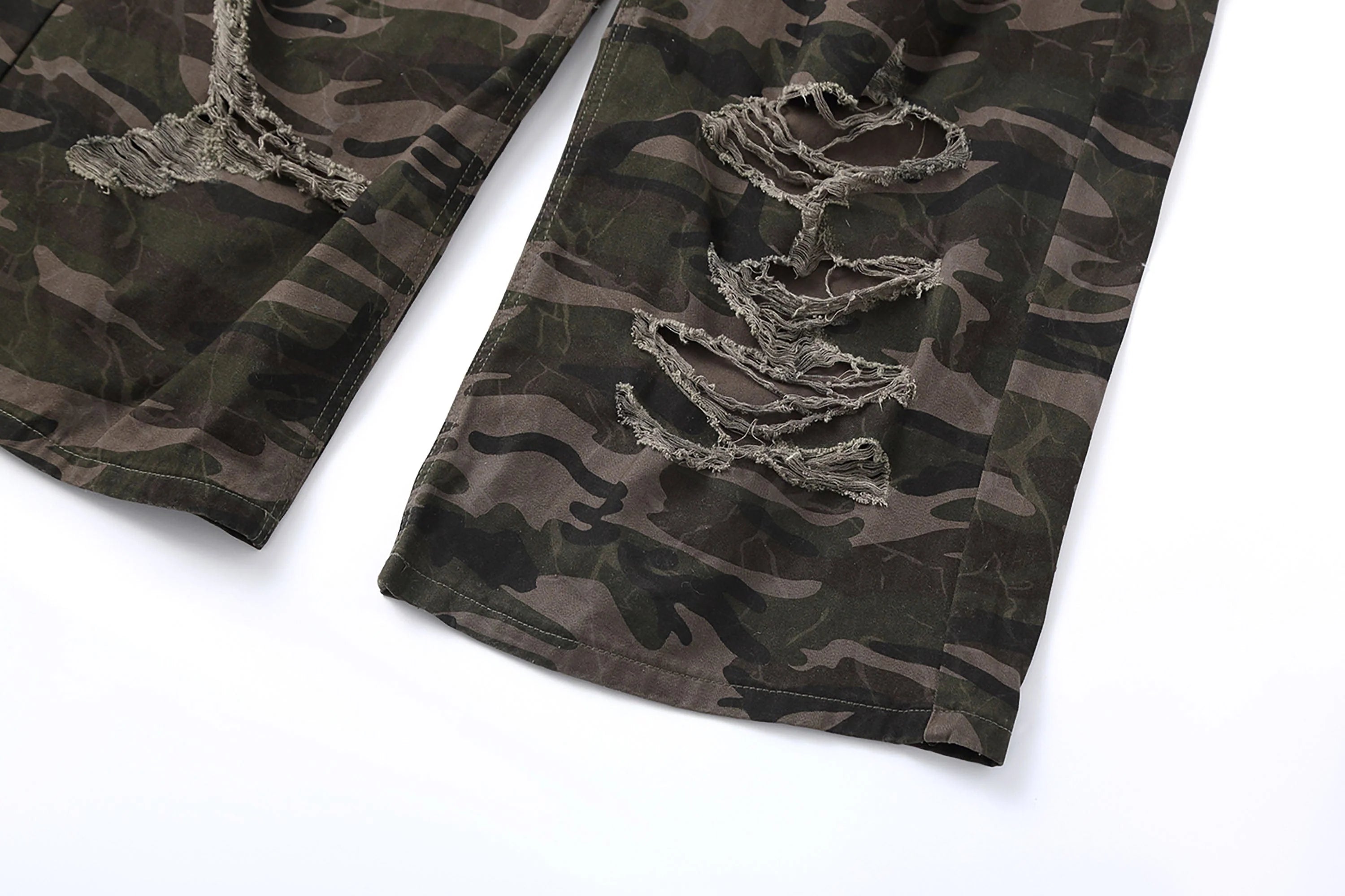 CLP Camo Ripped Straight-Leg Jeans