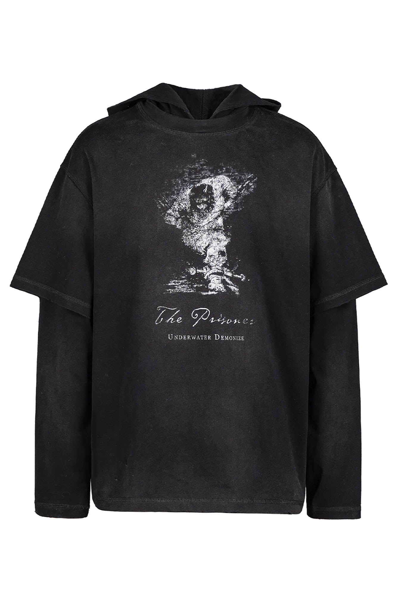 UNDERWATER The Prisoner Distressed Layered Hoodie