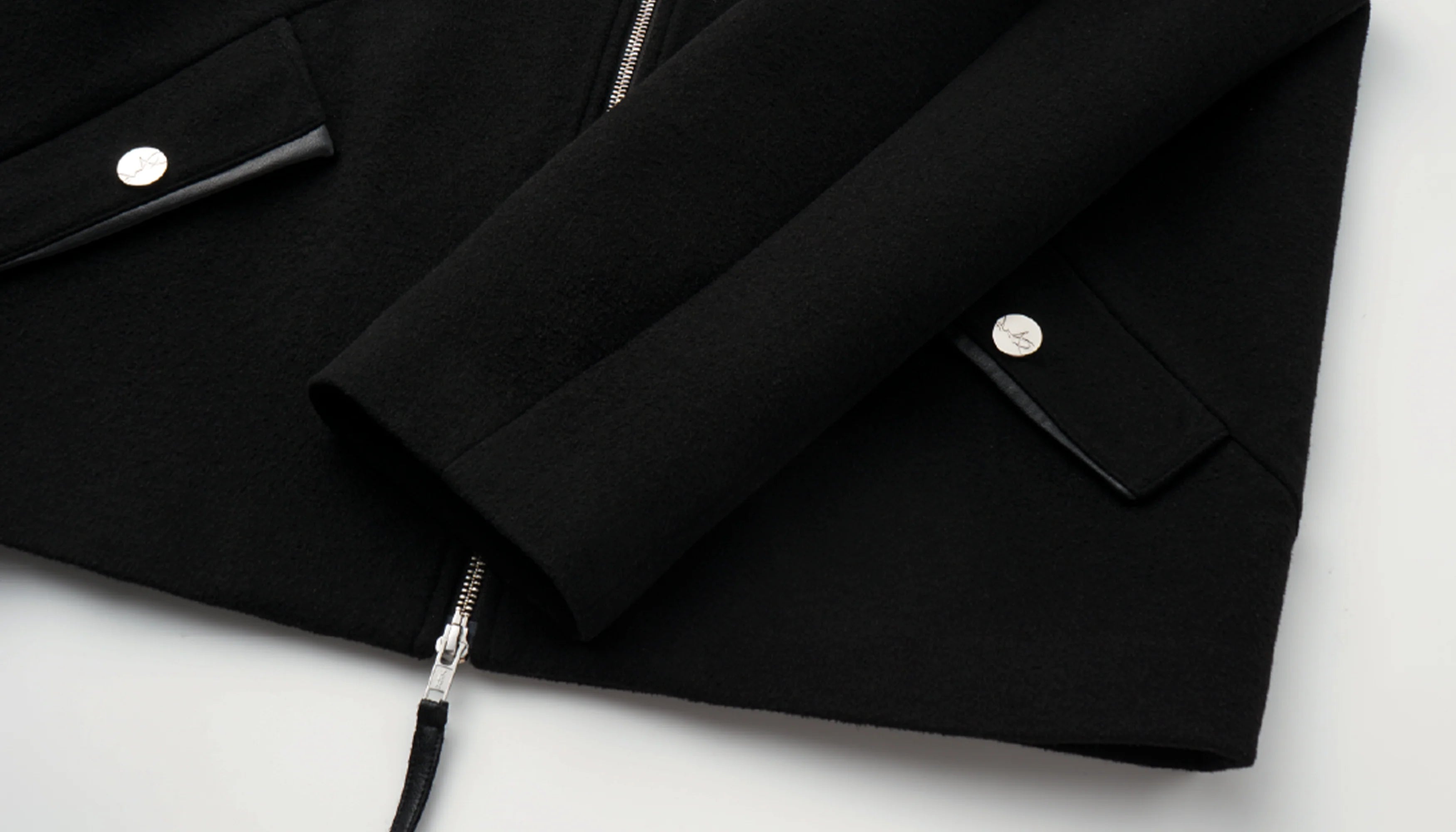 ALVNG AR ANTS PU Collar Wool-Blend Jacket