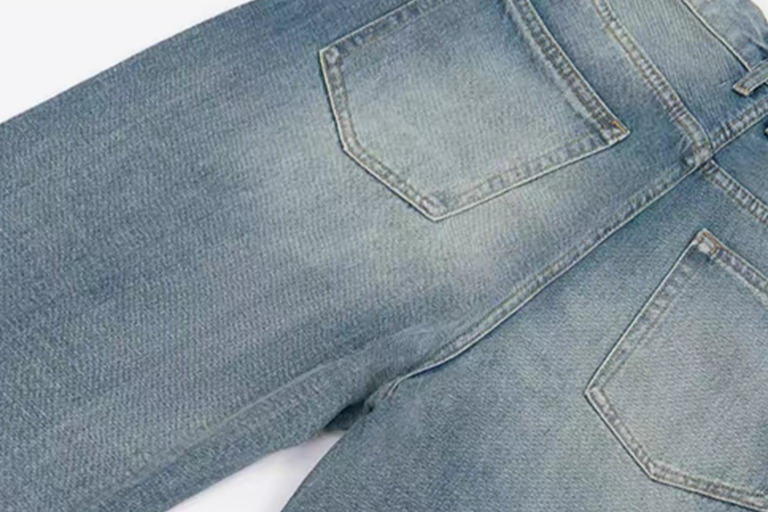 NOTHINGNESS WORLD Washed Tongue Embroidered Denim Pants