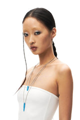 SCHWARZGOLD Layered Bullet Pendant Necklace Blue