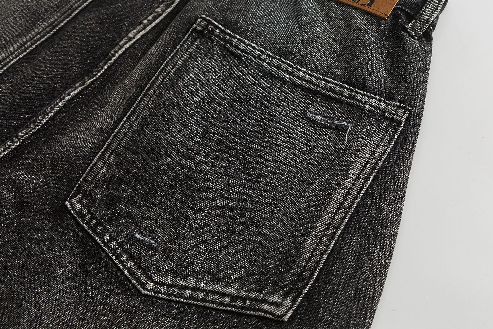 ME DA IGUAL Ripped Distressed Washed Straight-Leg Jeans
