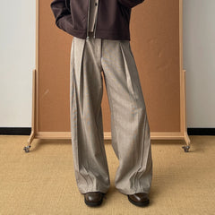 OKAYTHXBYE Essential Pleated Wide-Leg Trousers
