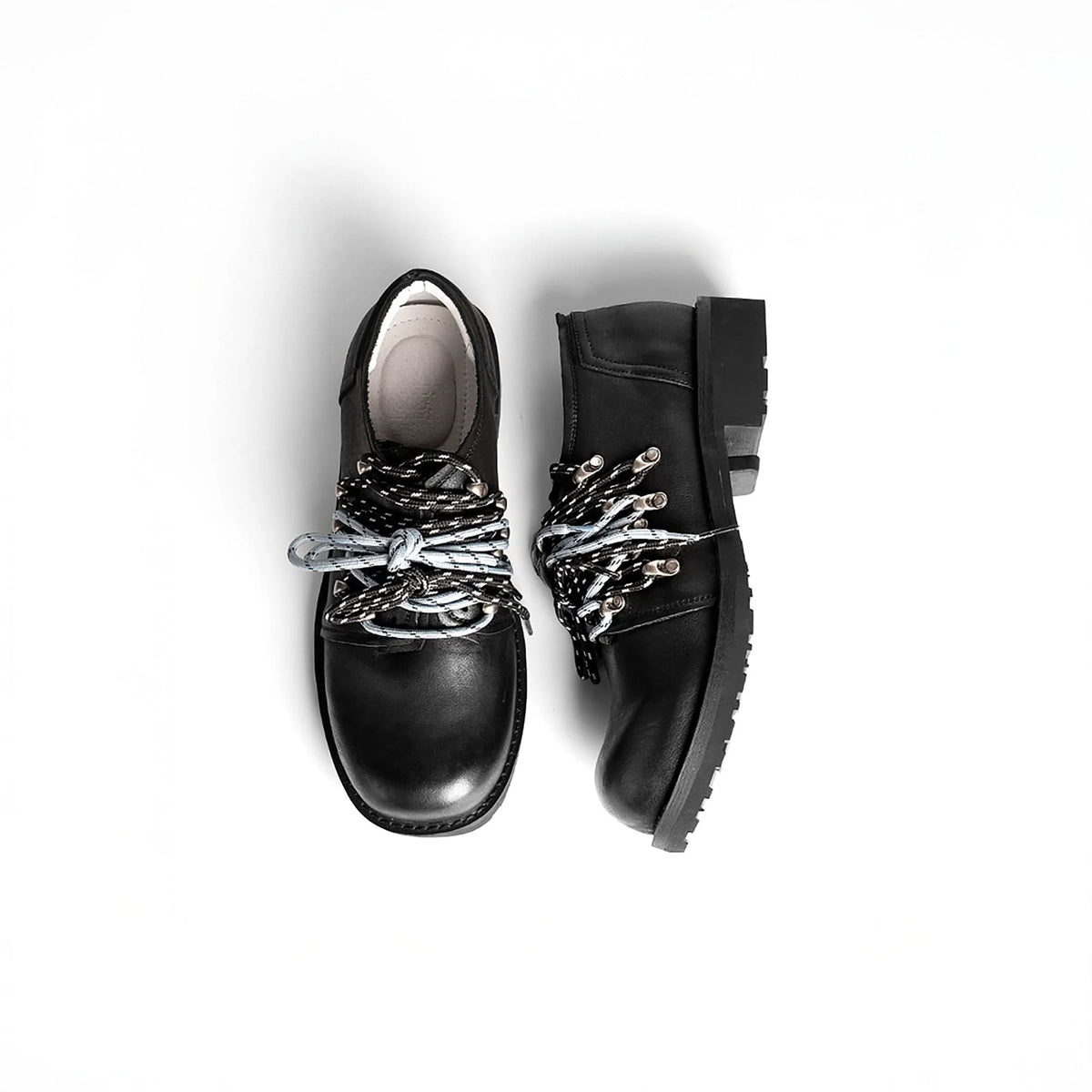 REWRITE Contrast Rope-Laced Leather Derby Shoes
