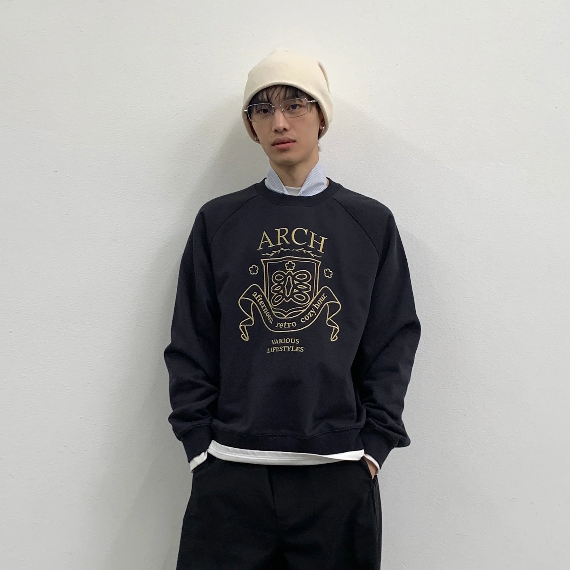 ROARINGWILD A ARCH Collegiate Loopback Raglan Sweatshirt
