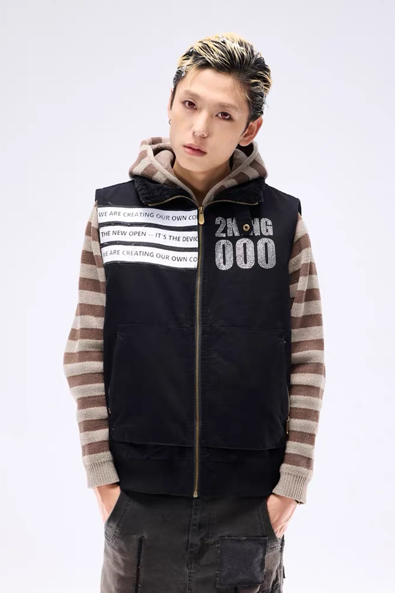 NOTHINGNESS WORLD Padded Funnel-Neck Zip Vest
