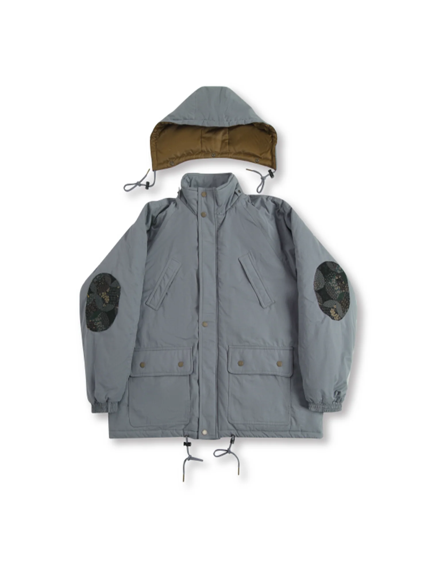 UNLIMITED MOTE Patchwork-Elbow Padded Utility Parka